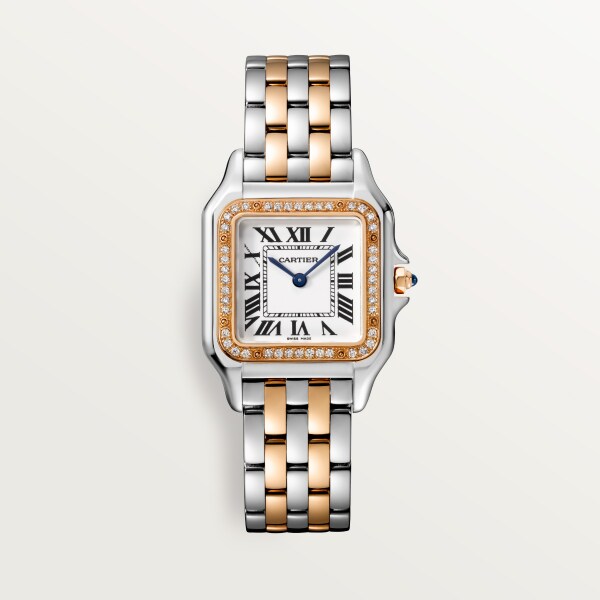 Cartier Panthère Small Steel \u0026 18ct Rose Gold Diamond Bezel Watch